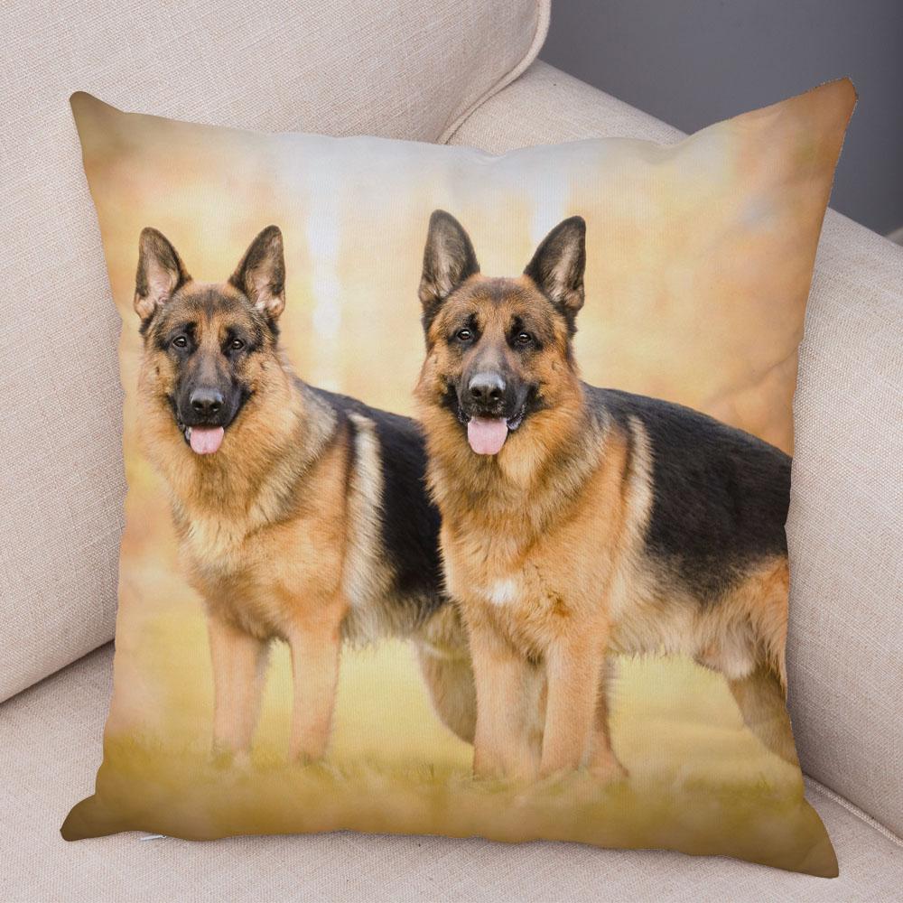 Sofa Home Pillowcase German Shepherd  Decoration Pet Animal Cushion
