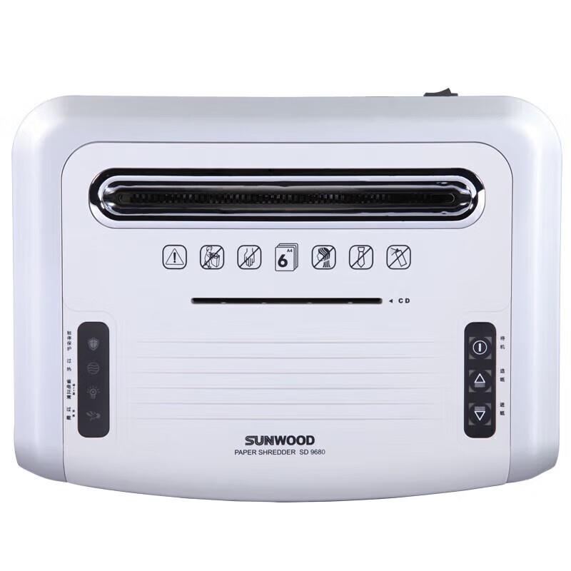 Шредер SUNWOOD SD9680 с измельчением на мелкие части, вилка CN (адаптер в комплекте)