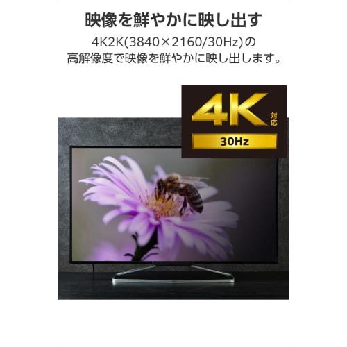 Elecom USB C To HDMI Conversion Cable 4K/30Hz Nylon Mesh Heavy Duty Multi-Display Mirroring 1m Adapter Compatible with iPhone MacBook iPad Android Etc