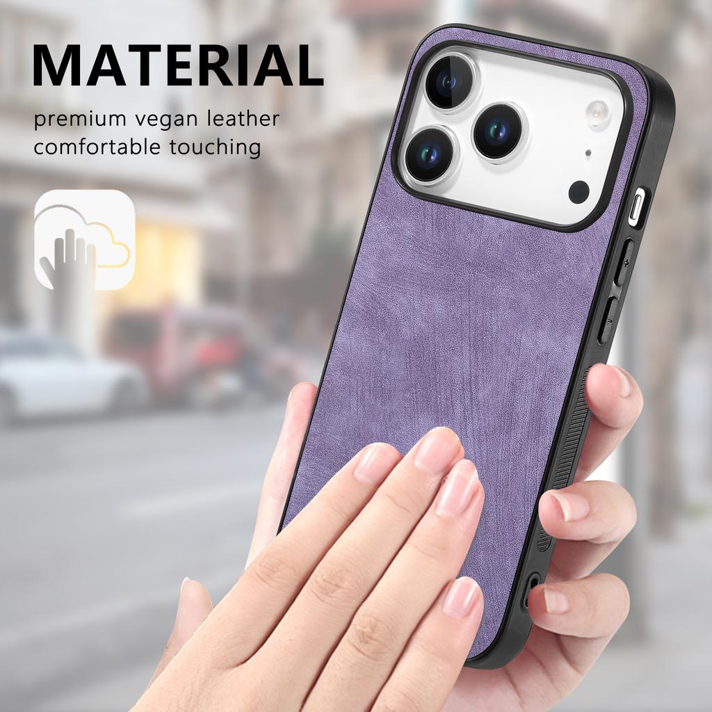 For iPhone 17 Pro Case Shockproof Slim Retro Leather Phone Back Cover
