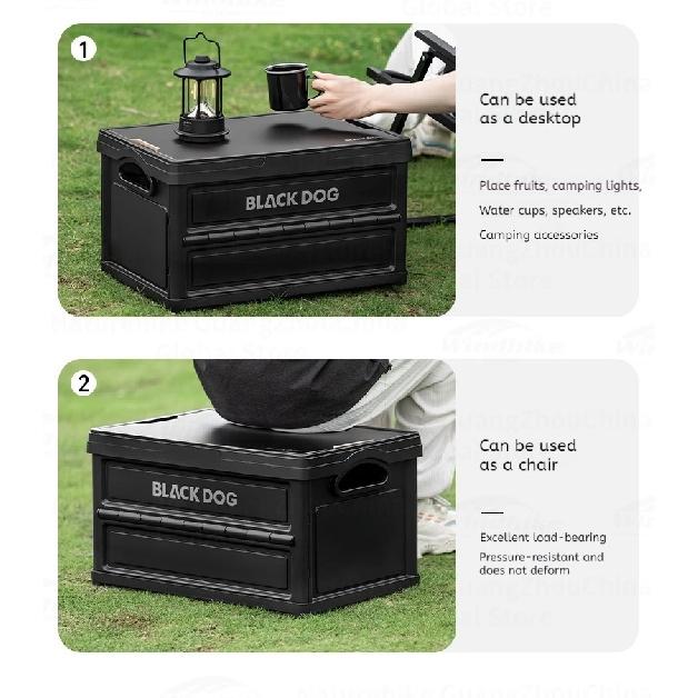 BLACKDOG Multifunctional Folding Storage Box With Table Board For Camping Outdoor Picnic Basket Car Trunk Organizer Handle Box