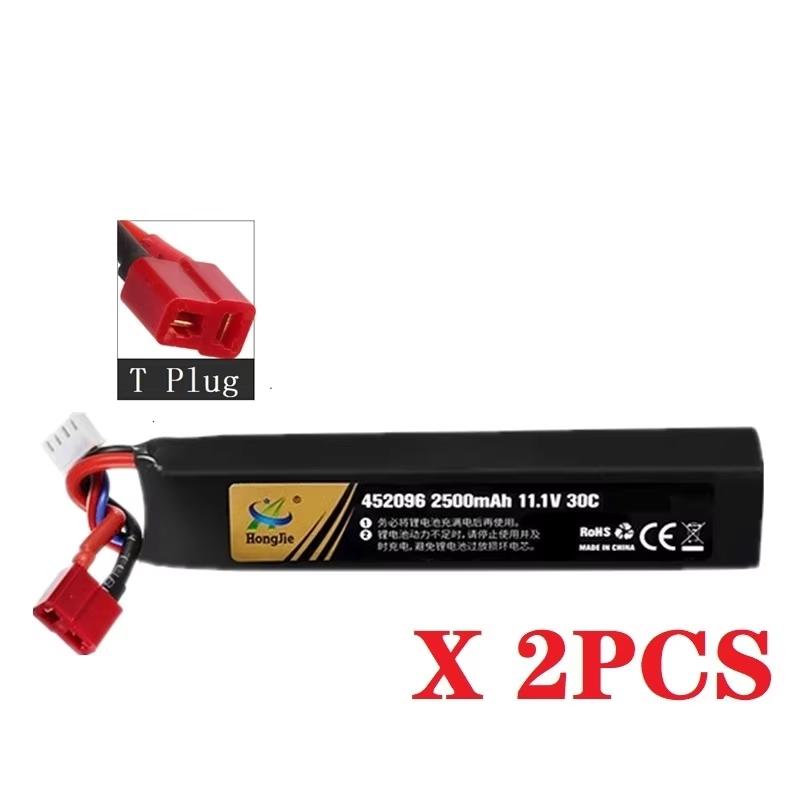 Водяной пистолет Airsoft 11.1V 3S 2500mAh 30C 452096 LiPo Аккумулятор с разъемом T/Tamiya/XT30 для страйкбольного пистолета с шариками, электрических игрушек, запчасти