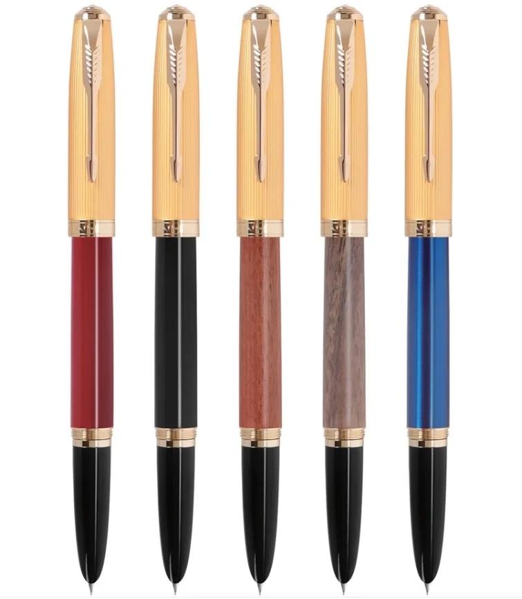 Перьевая ручка Jinhao 85 Дерево / Медь Золотой зажим-стрела Роскошные Элегантные Ручки Пишущая ручка Канцелярские товары Офис Школьные принадлежности