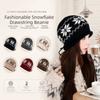 Drawstring Beanies Hat Snowflake Printed Winter Hat Fashion Knitted Hat  Autumn
