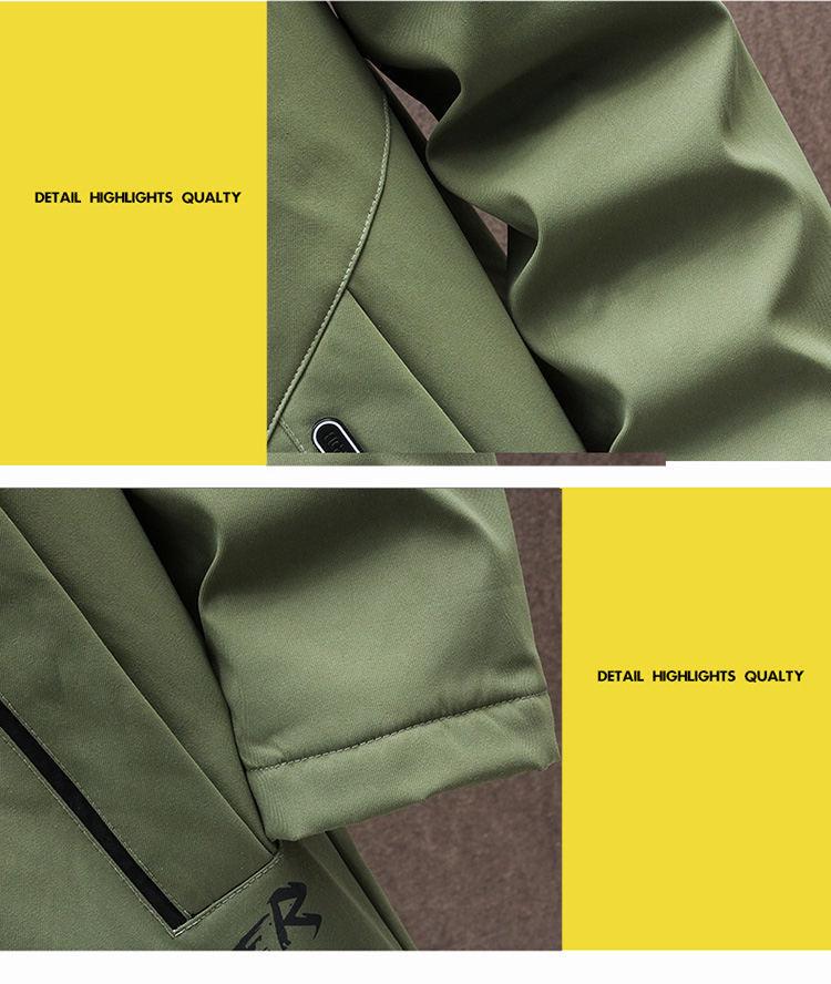 Men's Winter Fleece-Lined Hooded Mid-Length Printed Cotton Coat - Trendy & Warm Casual Jacket