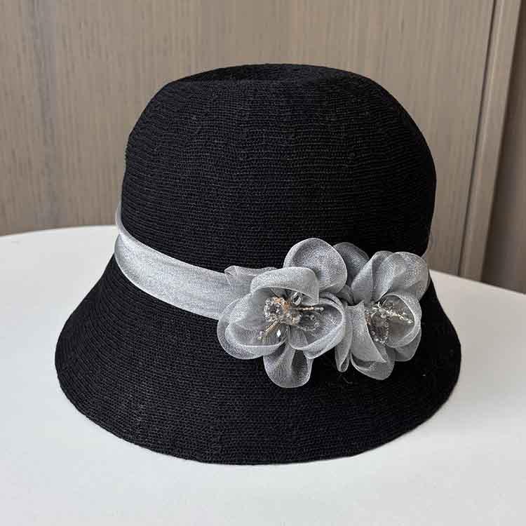 French retro small edge basin hat spring and summer breathable fashion versatile mother sun hat women travel sun hat