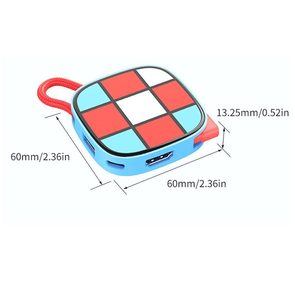 Док-станция 2-го типа Type-C 3-в-1 Для Switch 2 4K 60 Гц USB 3.0 5 Гбит/с PD-100 Вт