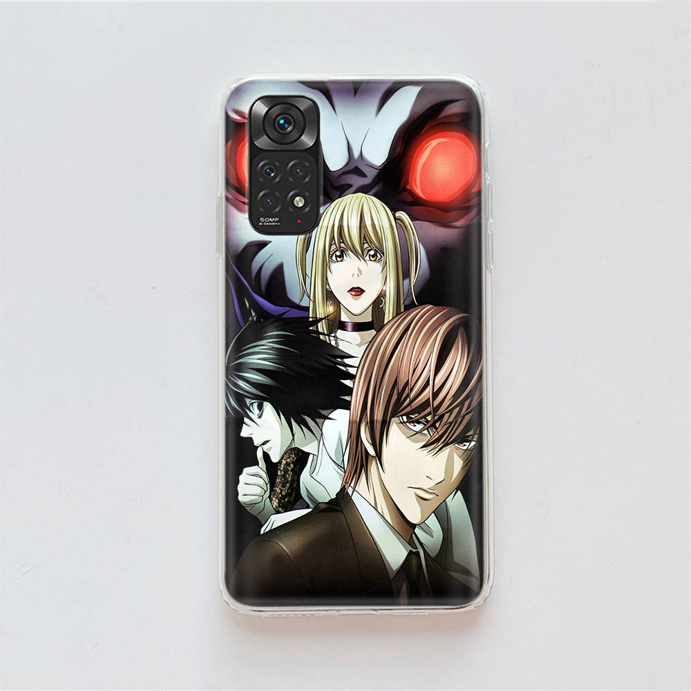 Чехол DT21 Death Note для Samsung A04 A14 A23 A34 A54 M23 M33 M52 M53 Realme 10 9 C30S C35 C55 VIVO Y02S Y21 Y33S Y51 X80 Pro Прозрачный чехол