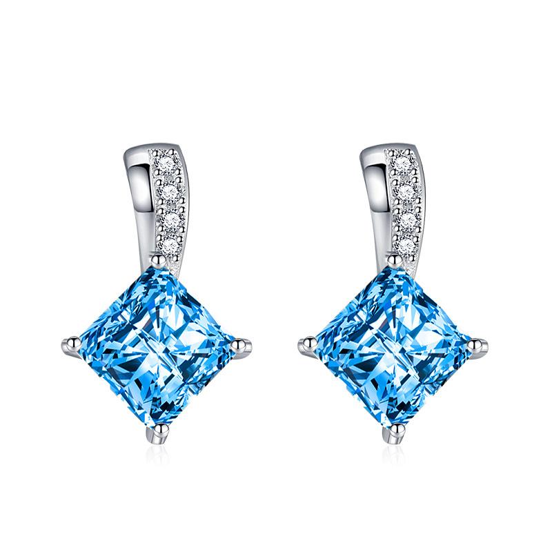 BELLA BOX Роскошные женские квадратные серьги-гвоздики с бриллиантами, подарок на свадьбу и помолвку