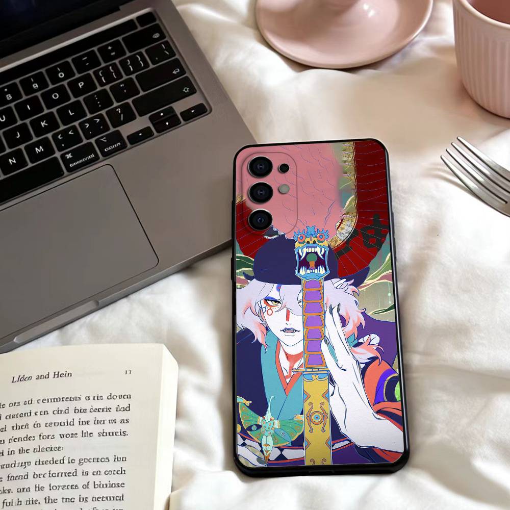 M-MONONOKE ГЛАВА ПЕПЕЛ ЯРОСТИ Чехол для телефона для Samsung S25,24,23,22,30,21,10,9,Ultra,Plus,Lite,FE,4,5 G Мягкий черный чехол