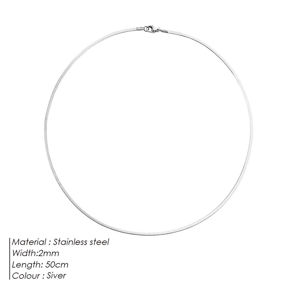 Ожерелье-цепочка eManco из высококачественной титановой стали в виде змеиной кости, ожерелье на ключицу шириной 5 мм, не выцветает, простой стиль.