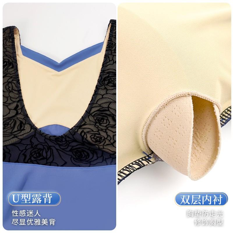 Womens Adult Long Sleeve Leotard Ballet Dance Body Training Art Exam Solid Color Black Navy Blue