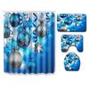 Christmas Household Bathroom Shower Curtain Four-Piece Bathroom Non-Slip Door Mat Bedroom Living Room Floor Mat Carpet