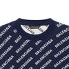 Balenciaga Allover Logo Printed Crewneck Knit Jumper 736247T32338502