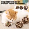 Natural Catnip Silvervine Ball Toy Dental Health Emotional Regulation Chew Toy Promotes Digestion Soothes Mood Cat Toys for Indoor Cats Kittens
