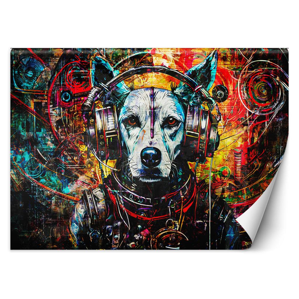 Wallpaper Dog in headphones