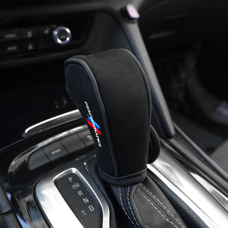 BBJJ8 Suede Leather Car Shift Handle Cover Protective Accessories For BMW M Performance F20 F40 F22 F30 E90 F32 F06 F07 F46 E60 M5