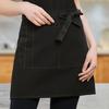Unisex Waterproof Half Apron with Pocket Waitress Chef Waist Apron Resistant Restaurant Cafe Lace-up Short Apron