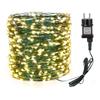 LED Green Wire Fairy Lights String Warm White Garland for Outdoor Home Christmas Tree Decoration Wedding Party Garden Lighting