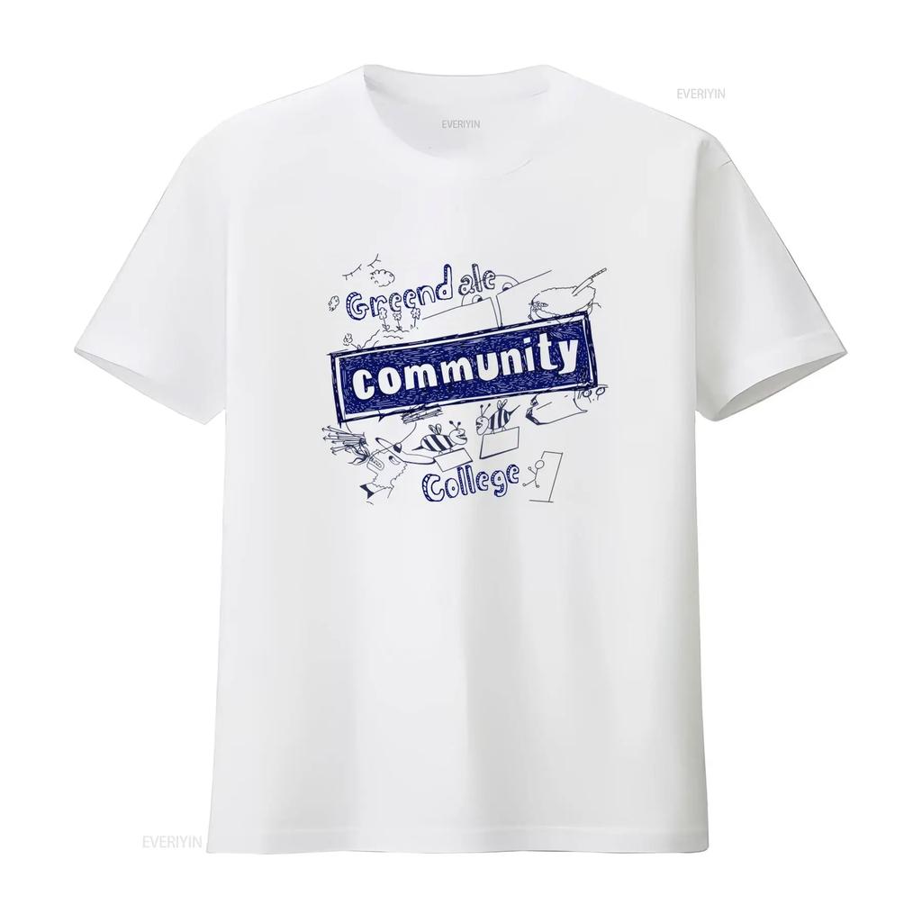 Greendale Community College Print T Shirt for Adults vintage Washed Stretched Stylish fashion Slightly Comfortable Breathable