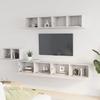 5 piece TV cabinet set white particleboard
