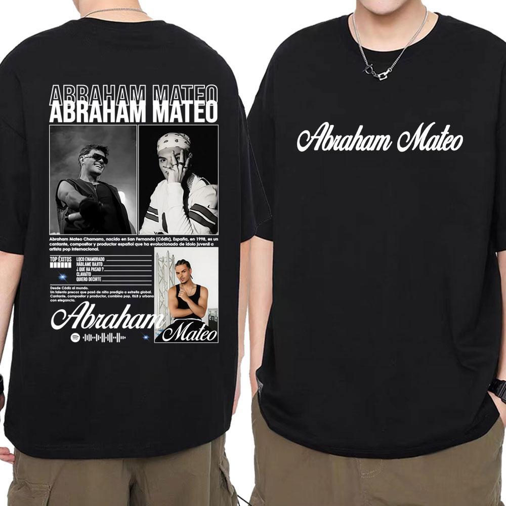 Rapper Abraham Mateo Album 2025 Tour Merch Tshirt Men Women Retro High Street Short Sleeve T Shirts Fashion 100 Cotton T Shirt
