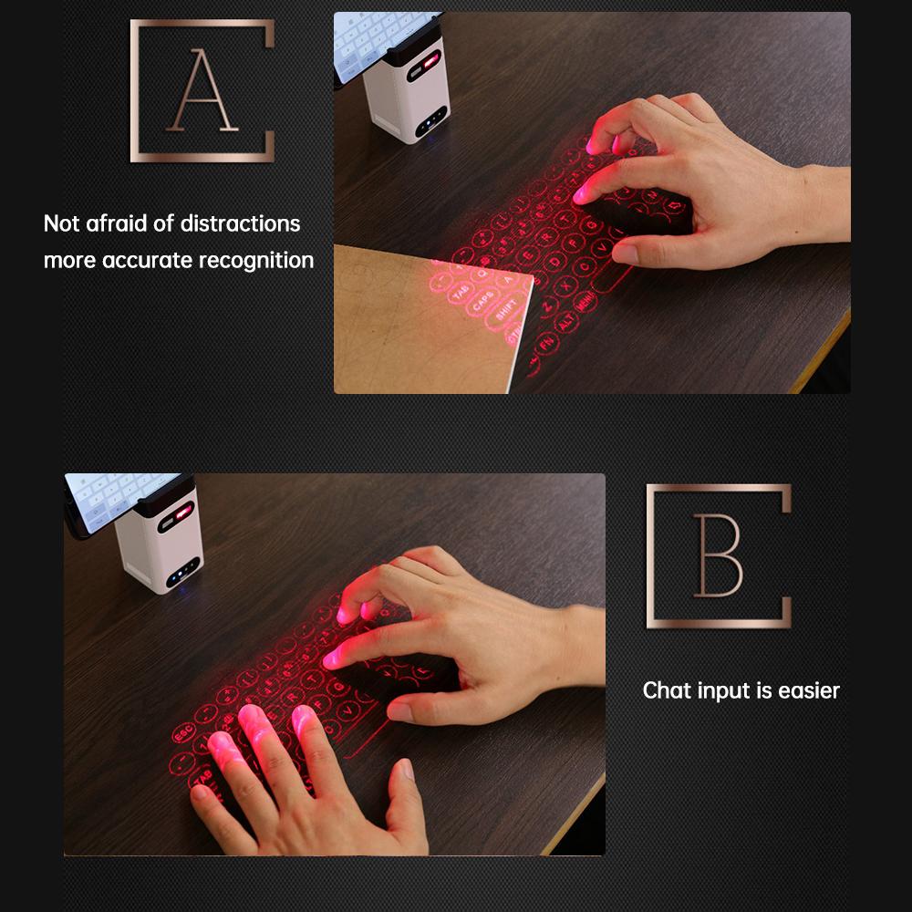 Лазерная клавиатура Мини Виртуальная клавиатура Беспроводная BT Connect Подходит для Телефона Планшета Ноутбука Планшета