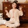 Girls Long Sleeve Pajama Set Fall 2026 Modal Cotton Blend Cartoon Print Comfortable Sleepwear Kids