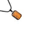 Stainless Steel Geometric Necklace Rectangular Pendant Necklace Stone Neck Jewelry Chain Necklace Suitable for Men