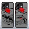 Мультяшный закат Автомобиль Чехол Задняя крышка телефона для Xiaomi Redmi Note 14 14C 10 13 Pro Plus 12 11 A4 13C 9S