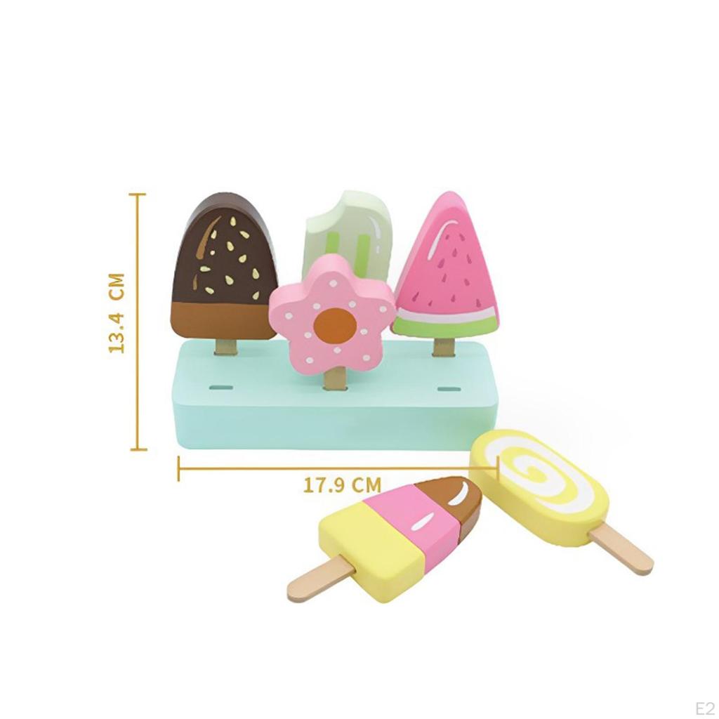 Игрушка-мороженое, эскимо, развивающие игрушки, деревянные, поддельные, ролевые игры для девочек, мальчиков, детей