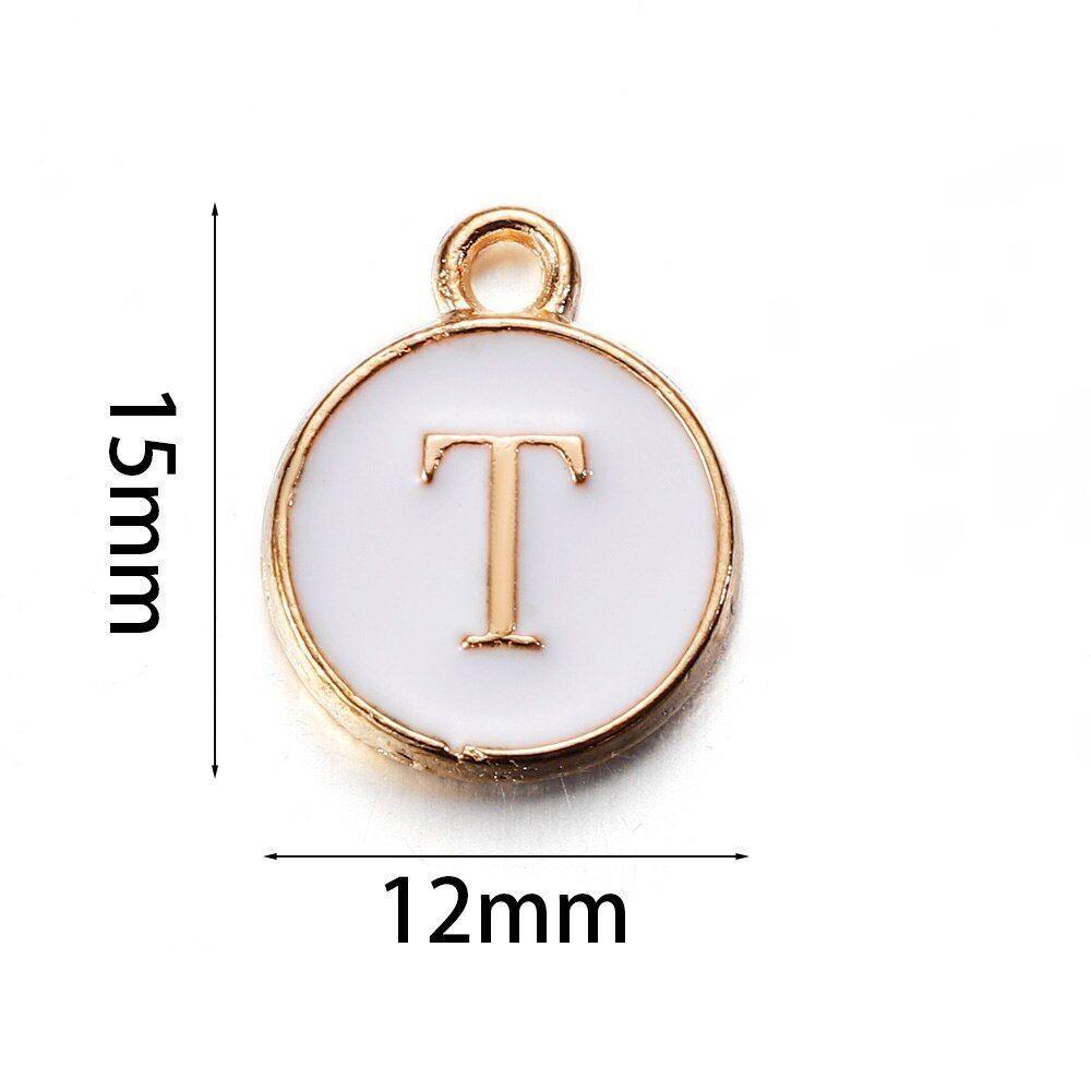 Colorful Dripping Oil Round Letter Pendant - DIY Alloy Jewelry Accessory