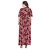 Plus Size Women's Knitwear New V Neck Print Maxi Dress