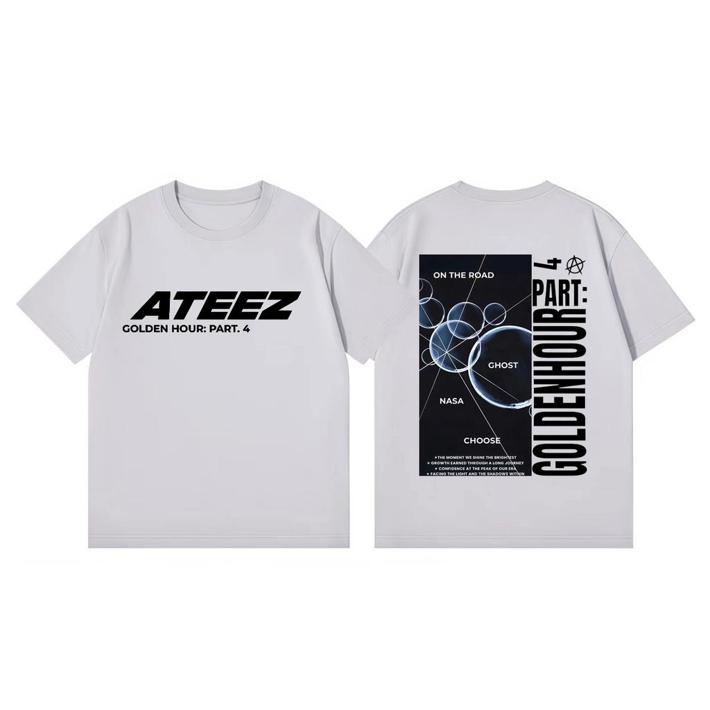 Ateez Golden Hour Part 4 Album Merch Tshirt Men Women Harajuku Kpop Short Sleeve Tshirts Summer Fashion Casual Cotton T Shirts