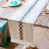 Table Runner with Tassels Hollow Design Protective Table Cloth for Dining Table Farmhouse Decoration