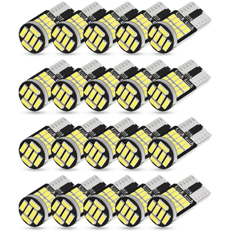 10 шт. светодиодных лампочек T10 Canbus 4014 26SMD 6000K для безошибочного внутреннего освещения автомобиля