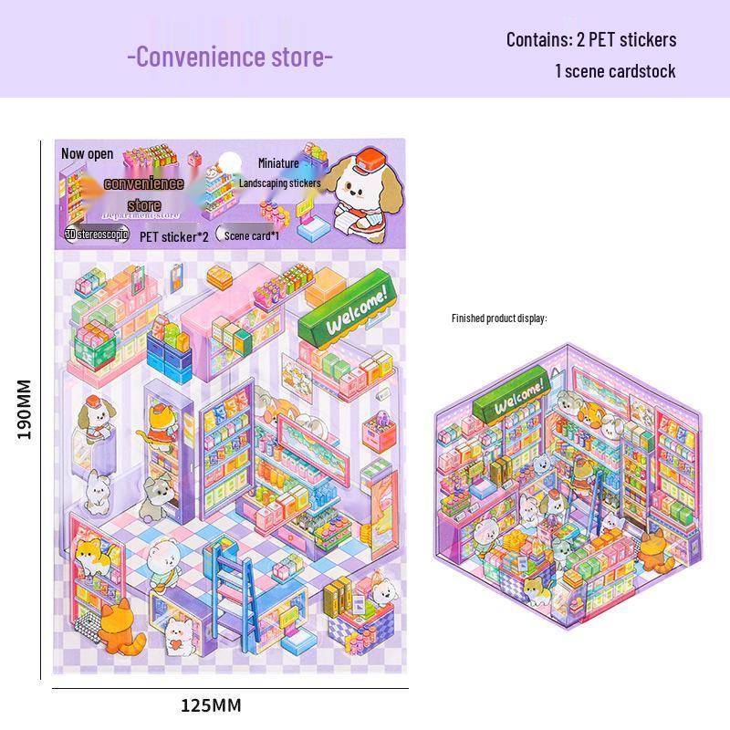 3D Miniature Scene Collage Stickers: Cute Decompression Handbook Stickers