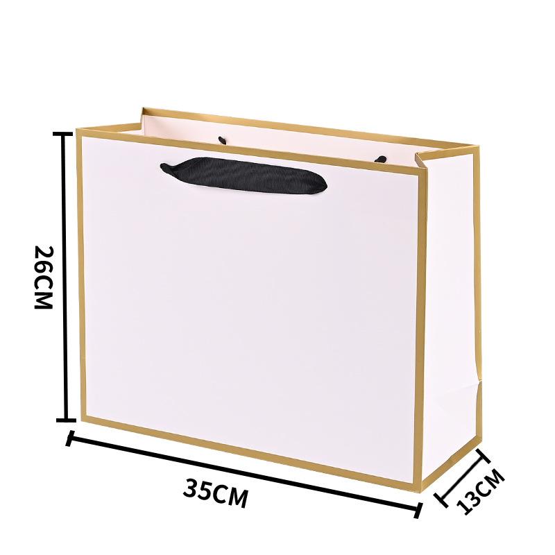 Golden Border Tote Pouches Paper Bag with Handle DIY Crafts Clothing Gift Box Sacks Black Border Birthday Christmas Wedding and Bridesmaid Gift Bags