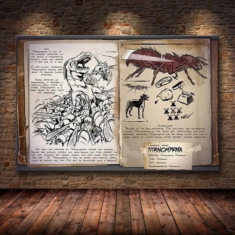 Модульный холст Ark Survival Evolved Картины Живопись Игра на выживание Домашний декор Принт Постер с динозавром Гостиная Современное настенное искусство