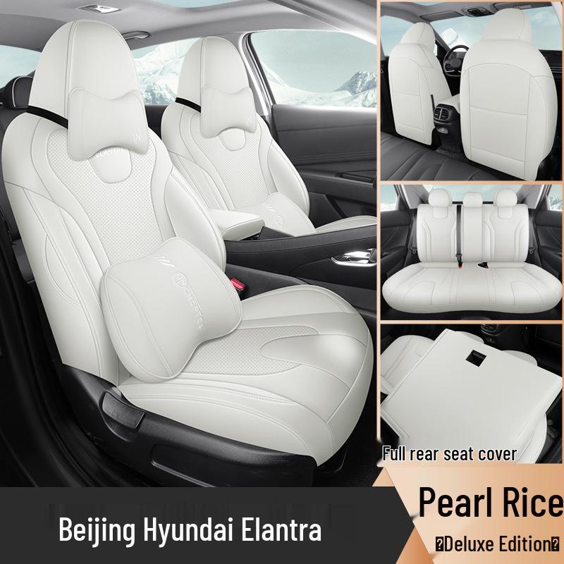 Универсальная кожаная подушка на сиденье автомобиля для Beijing Elantra - Подходит для пятиместного автомобиля, всесезонное использование