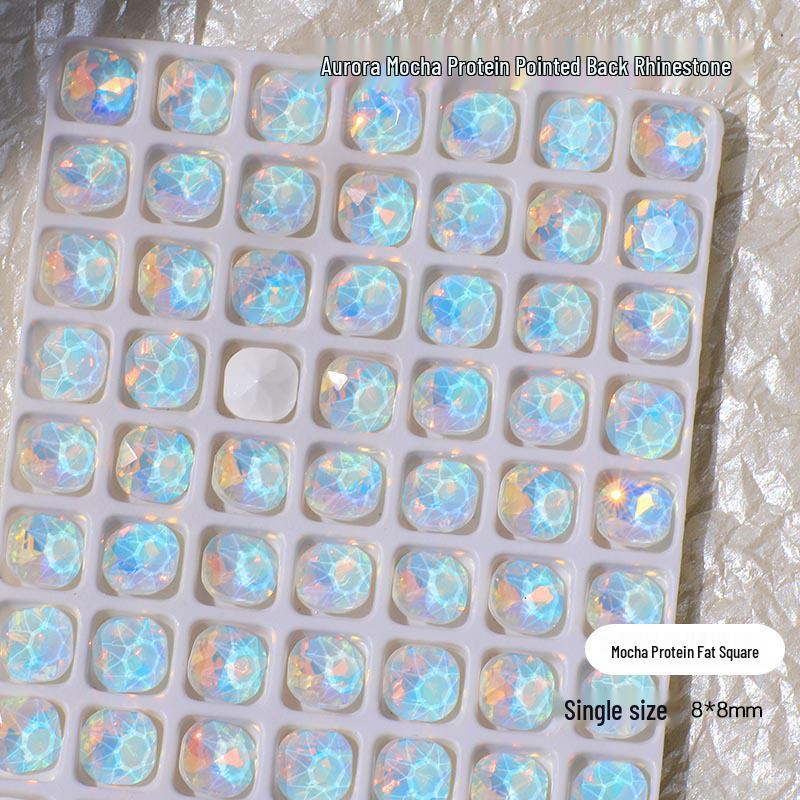 Нейл-арт Мокко Аврора: 3D Блестящие Хрустальные Украшения для Потрясающего Синего Светового Декора