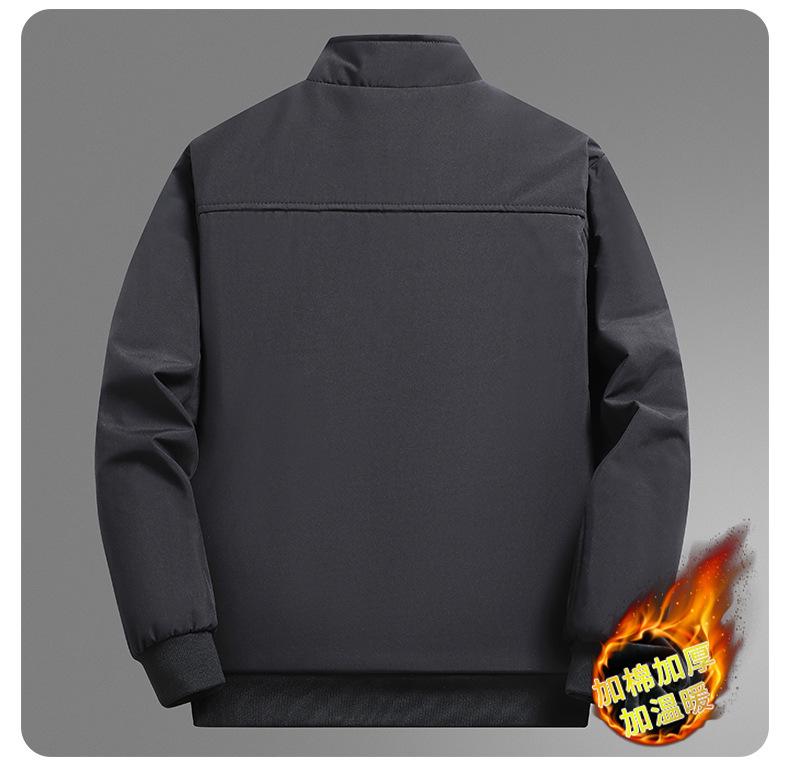 Men's Stand Collar Winter Jacket - Dad's Style, Plus Size, Warm Cotton Velvet for Middle-Aged and Elderly.