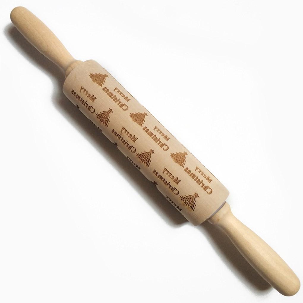 Деревянная скалка Тиснение Выпечка Печенье Лапша Бисквит Помадка Рождество