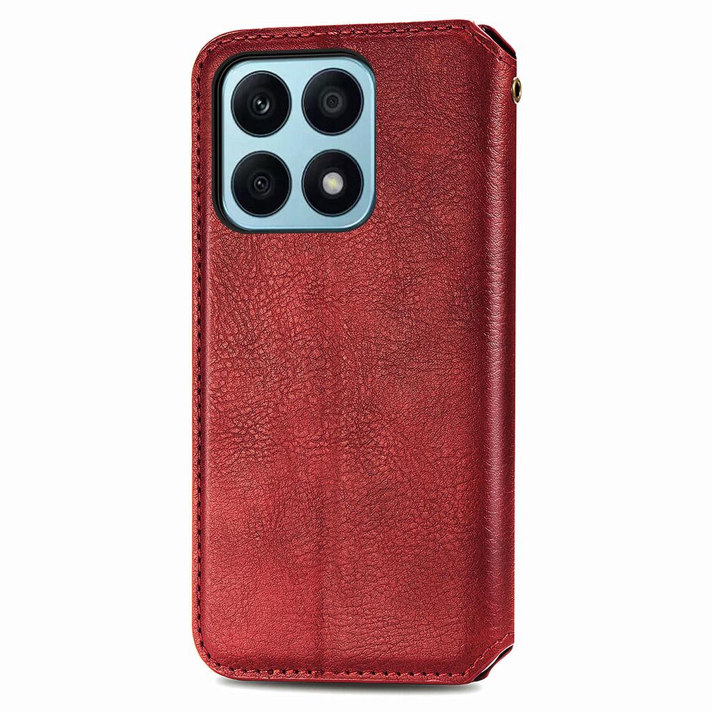 PU Leather Case For Honor X7c 4G/200 Smart 5G/Play 60 Plus 5G Rhombus Imprint Wallet Stand Phone Cover