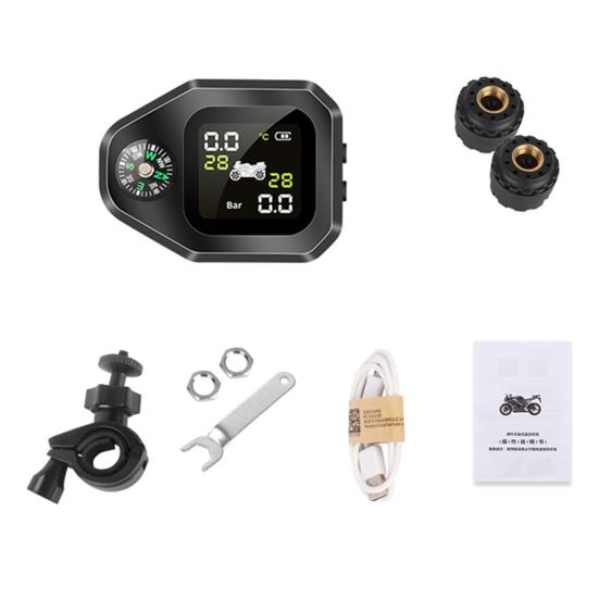 TPMS Компас Высокоточный Монитор Температуры Большой Экран Система Контроля Давления в Шинах Мотоцикла для Мотоцикла