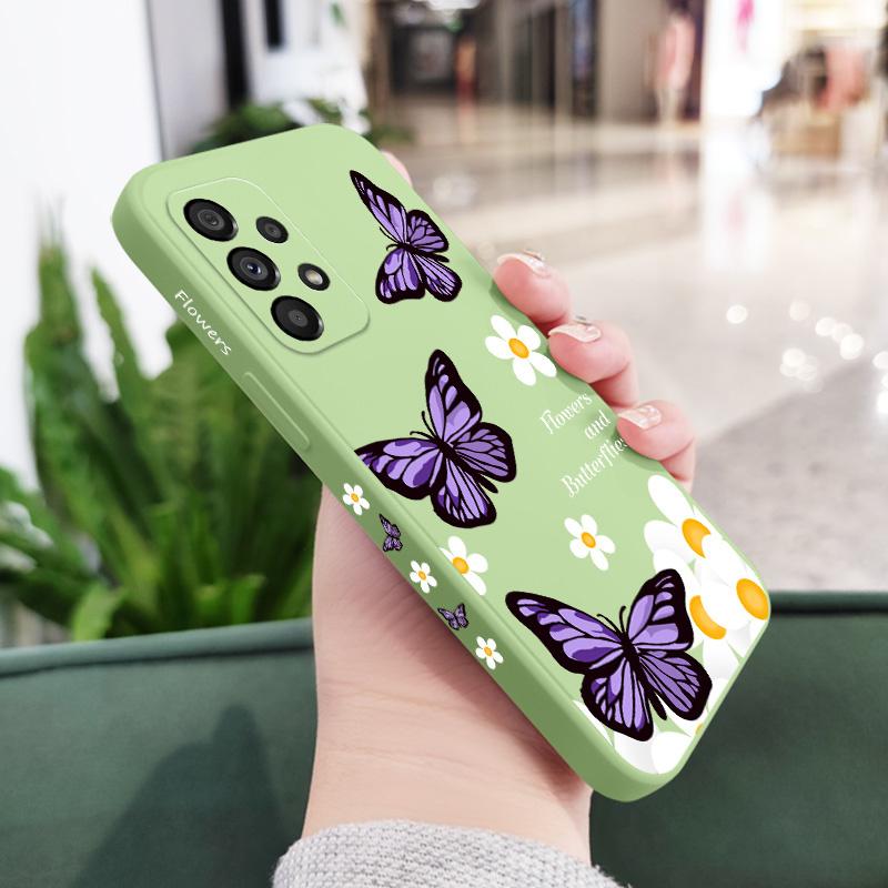 Garden Butterflies Phone Case For Samsung A54 A34 A24 A14 A73 A53 A33 A23 A13 A03 A04 A72 A52 A52S A32 A22 A12 A71 A51 4G 5G