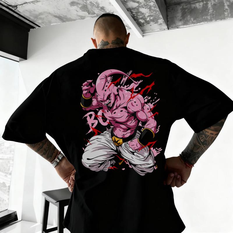 Dragon Ball Japanese Anime Printed Mens TShirt Majin Buu Boys Children Harajuku Short Sleeve Kids Goku Tshirt Summer Clothing