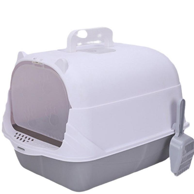 Extra-large fully enclosed cat litter box, anti-splash cat litter tray, cat toilet with UV sterilization, cat litter cabinet, pet supplies
