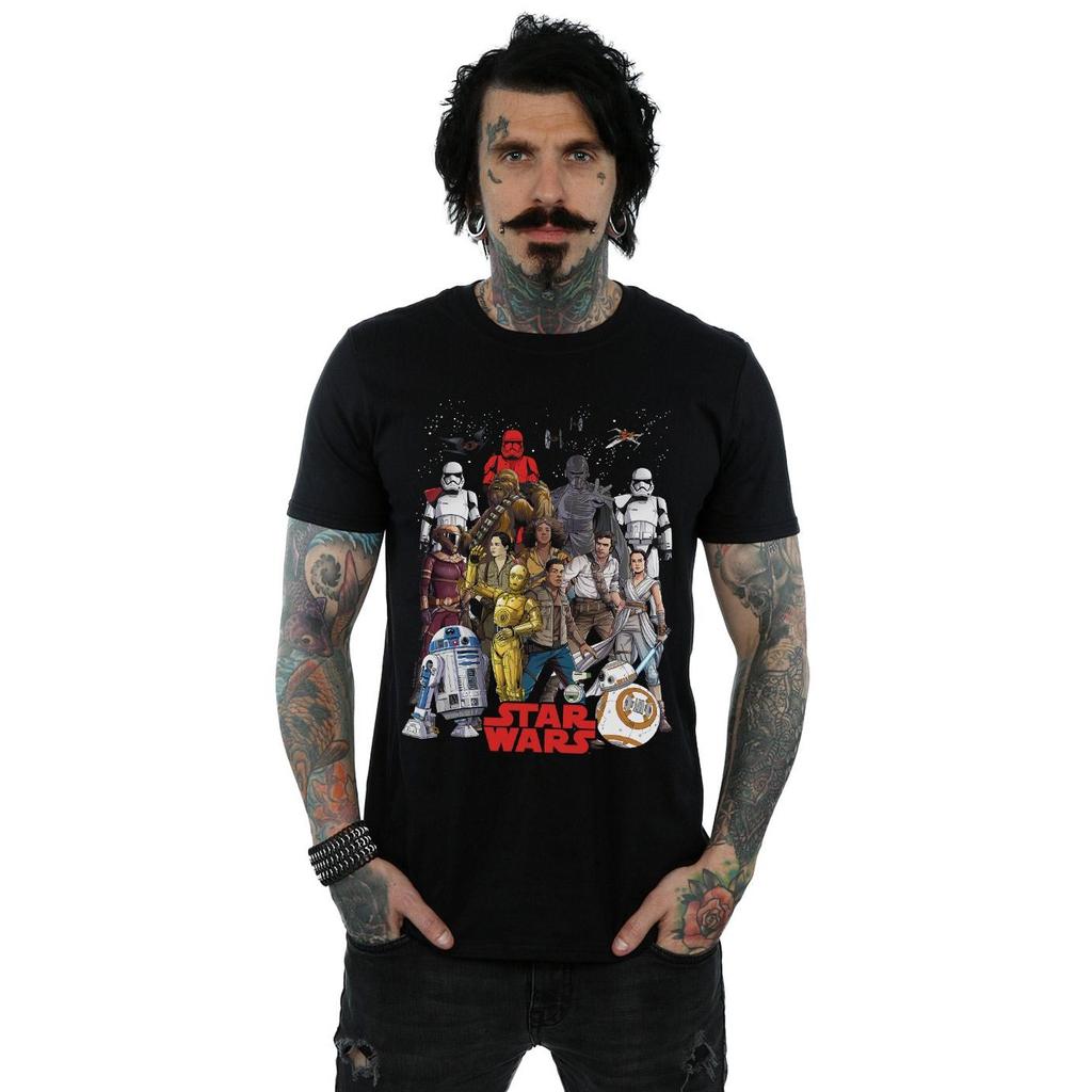 STAR WARS Mens The Rise Of Skywalker Character Collage T-Shirt