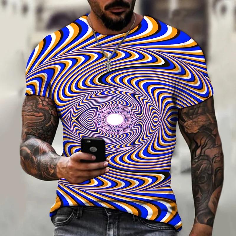 Unisex Vortex Graphic 3D Printed Men's T-Shirt For Men Summer Tops Short Sleeve Fashion Casual Oversized Tee Shi